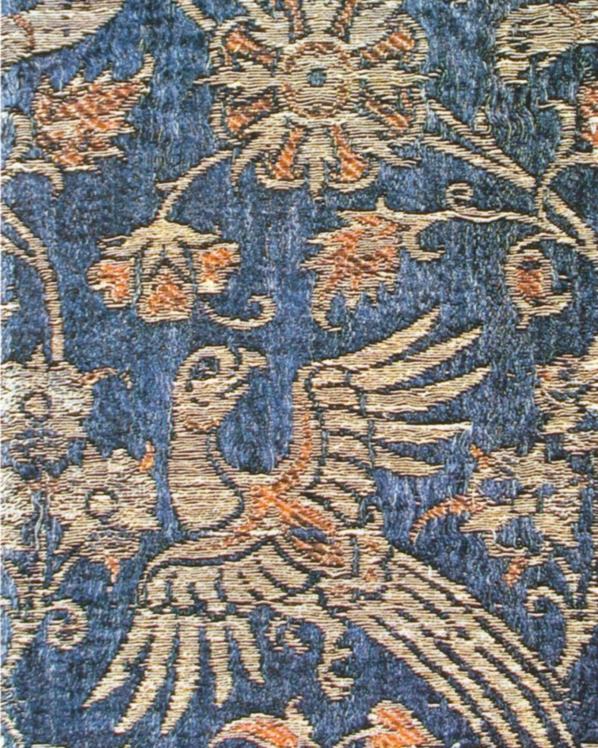 Frammento di tessuto con tralci ondulati e uccelli, lampasso, seta e filo metallico, Italia, prima metà XIV secolo (Berlino, Kunstgewerbemuseum)
Textile fragment with undulating tendrils and birds, lampas, silk and metal thread, Italy, first half of the 14th century (Berlin, Kunstgewerbemuseum)